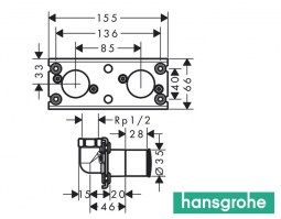 MEDIDAS SET BASICO EMPOTRADO RAINFINITY HANSGROHE